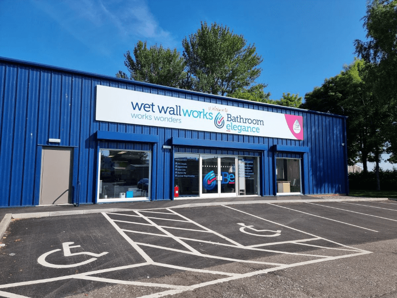 Exterior of the Bathroom Elegance showroom in Greenock.